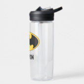 Batman Symbol | Ovale Logo | Jouw namen toevoegen Waterfles (Links)