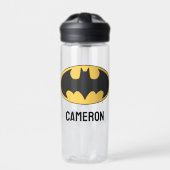 Batman Symbol | Ovale Logo | Jouw namen toevoegen Waterfles (Voorkant)