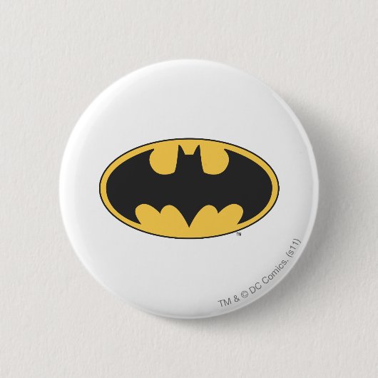 Batman Symbol | Ovale Logo Ronde Button 5,7 Cm (Voorkant)