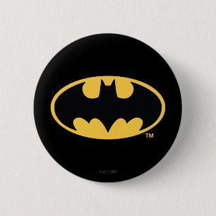 Batman Symbol   Ovale Logo Ronde Button 5,7 Cm
