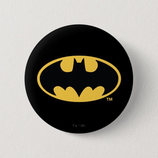 Batman Symbol | Ovale Logo Ronde Button 5,7 Cm (Voorkant)
