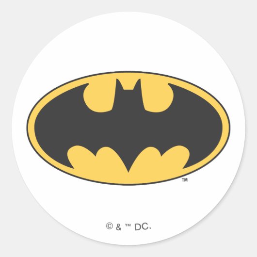 Batman Symbol | Ovale Logo Ronde Sticker (Voorkant)