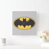 Batman Symbol | Ovale Logo Vierkante Klok (Huis)