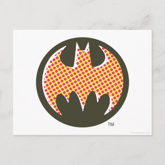 Batman Symbol | Rode Halftone Logo Briefkaart (Voorkant)