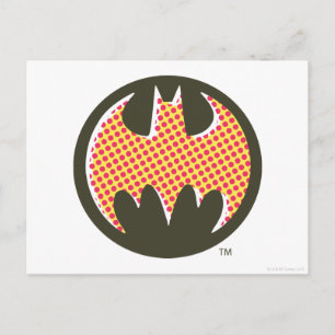 Batman Symbol   Rode Halftone Logo Briefkaart