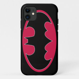 Batman Symbol   Rode zwarte Logo iPhone 11 Hoesje