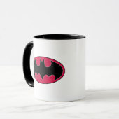 Batman Symbol | Rode zwarte Logo Mok (Voorkant links)
