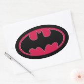 Batman Symbol | Rode zwarte Logo Ovale Sticker (Envelop)