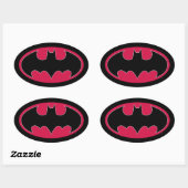 Batman Symbol | Rode zwarte Logo Ovale Sticker (Vel)