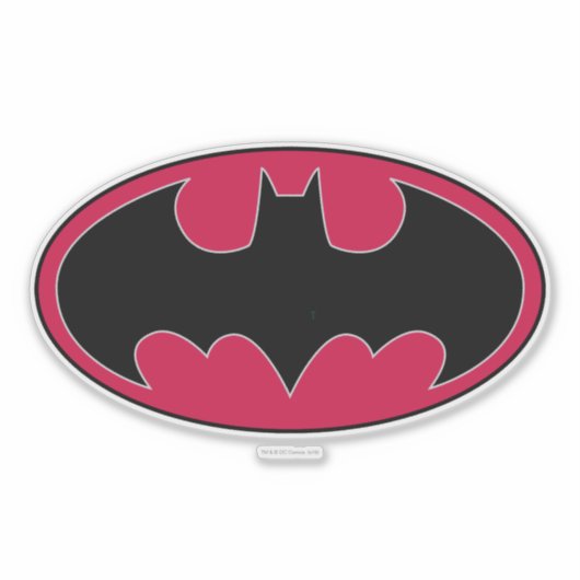 Batman Symbol | Rode zwarte Logo Sticker (Voorkant)
