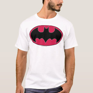 Batman Symbol   Rode zwarte Logo T-shirt
