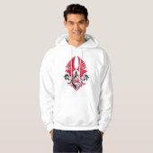 Batman Symbol | Rood zwarte bat Stempel Crest Logo Hoodie (Voorkant volledig)