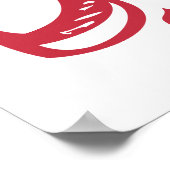 Batman Symbol | Rood zwarte bat Stempel Crest Logo Poster (Hoek)