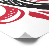 Batman Symbol | Rood zwarte bat Stempel Crest Logo Poster (Hoek)