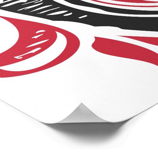 Batman Symbol | Rood zwarte bat Stempel Crest Logo Poster (Hoek)