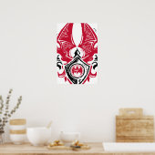 Batman Symbol | Rood zwarte bat Stempel Crest Logo Poster (Keuken)
