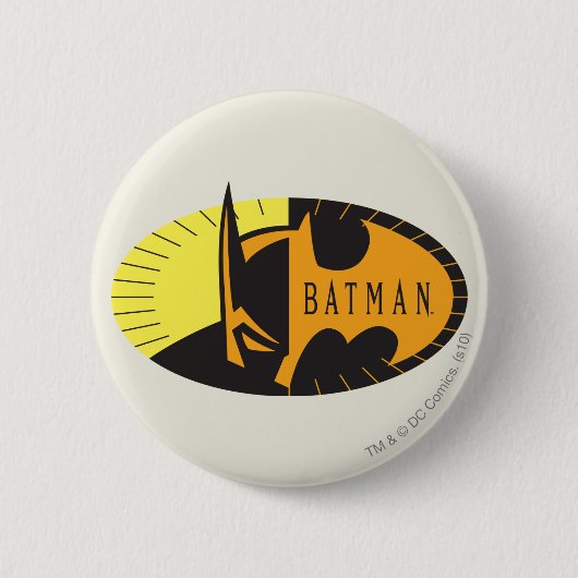 Batman Symbol | Silhouette Logo Ronde Button 5,7 Cm (Voorkant)