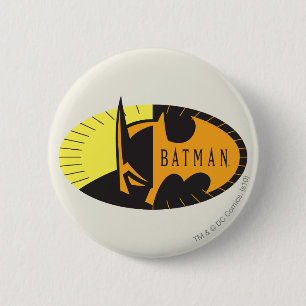 Batman Symbol   Silhouette Logo Ronde Button 5,7 Cm