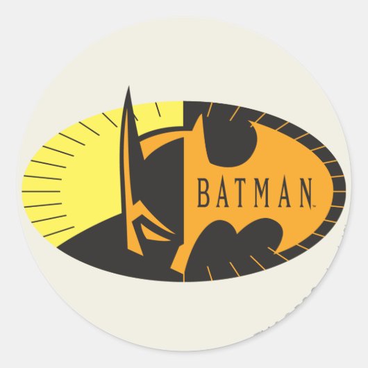 Batman Symbol | Silhouette Logo Ronde Sticker (Voorkant)