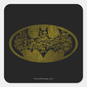 Batman Symbol   Skulls in Bat Logo Vierkante Sticker