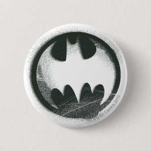 Batman Symbol   Spuitsymbool Logo Ronde Button 5,7 Cm