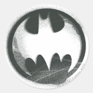 Batman Symbol   Spuitsymbool Logo Ronde Sticker