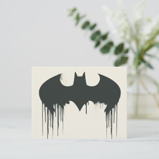 Batman Symbol | Spuitverf-Logo Briefkaart (Staand voorkant)