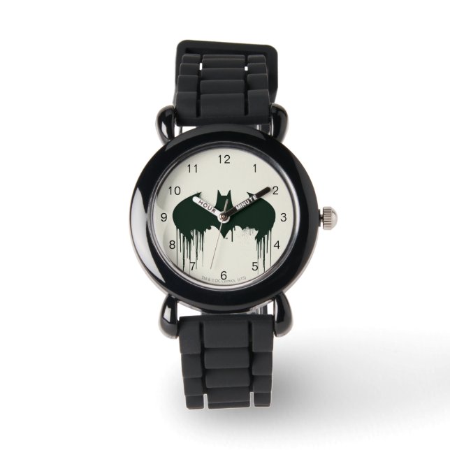 Batman Symbol | Spuitverf-Logo Horloge (Voorkant)
