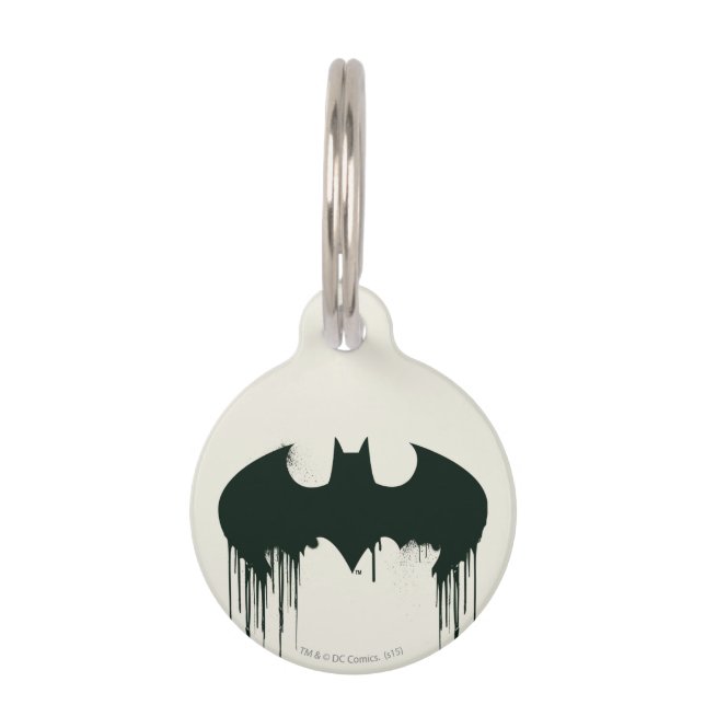 Batman Symbol | Spuitverf-Logo Huisdierpenning (Voorkant)
