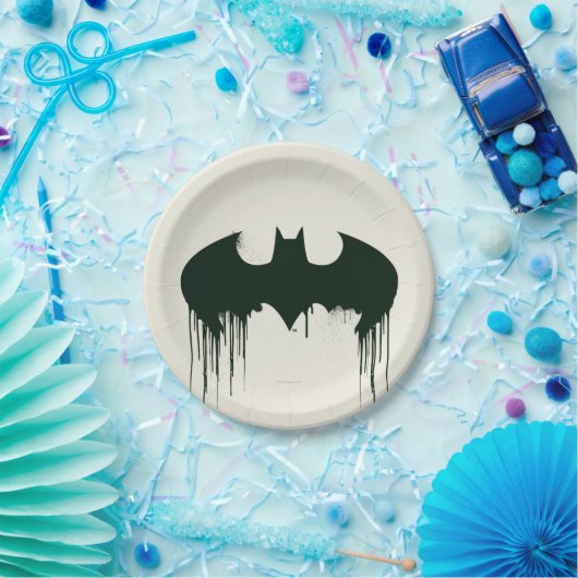Batman Symbol | Spuitverf-Logo Papieren Bordje (Feest)