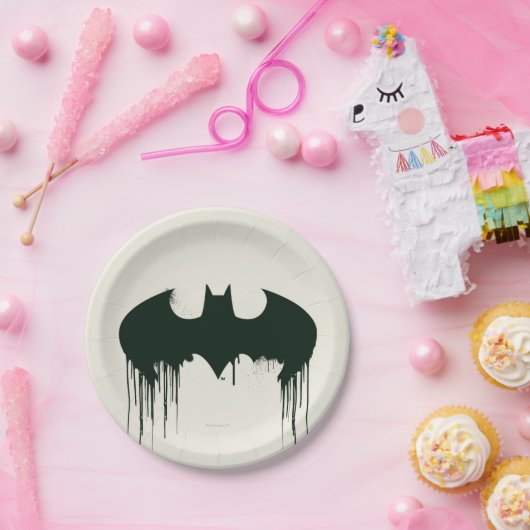 Batman Symbol | Spuitverf-Logo Papieren Bordje (Feest)