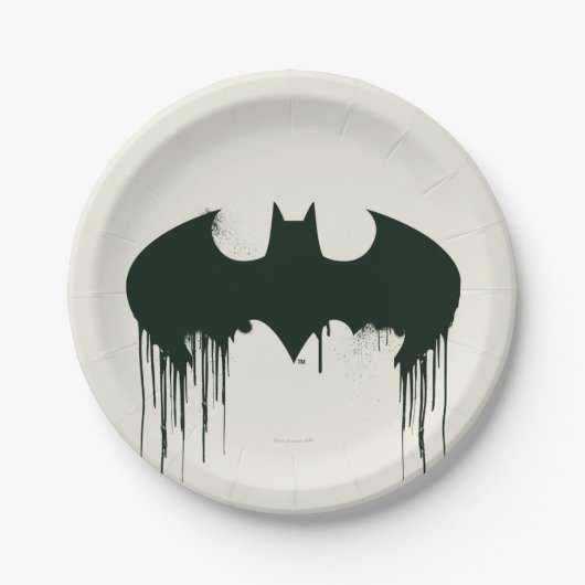 Batman Symbol | Spuitverf-Logo Papieren Bordje (Voorkant)