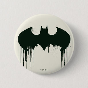 Batman Symbol Spuitverf-Logo Ronde Button 5,7 Cm