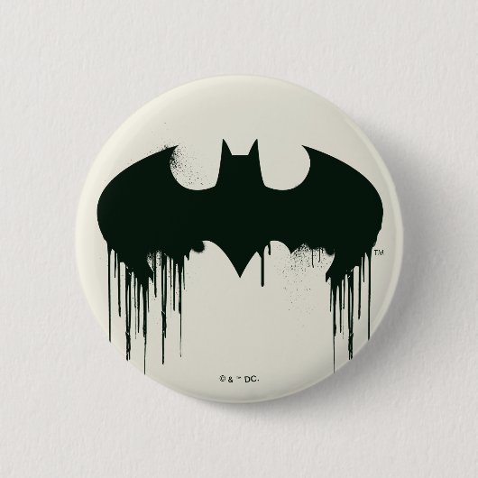 Batman Symbol | Spuitverf-Logo Ronde Button 5,7 Cm (Voorkant)