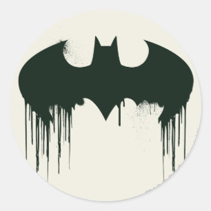 Batman Symbol   Spuitverf-Logo Ronde Sticker