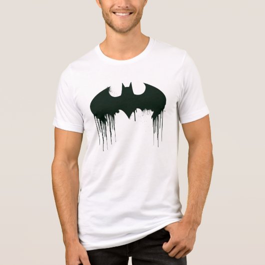 Batman Symbol | Spuitverf-Logo Tri-Blend Shirt (Voorkant)