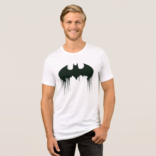 Batman Symbol | Spuitverf-Logo Tri-Blend Shirt (Voorkant volledig)
