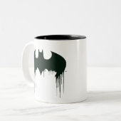Batman Symbol | Spuitverf-Logo Tweekleurige Koffiemok (Voorkant links)