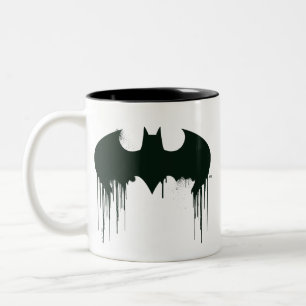 Batman Symbol   Spuitverf-Logo Tweekleurige Koffiemok