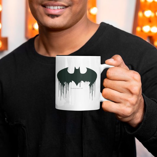 Batman Symbol | Spuitverf-Logo Tweekleurige Koffiemok