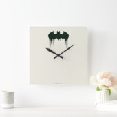 Batman Symbol | Spuitverf-Logo Vierkante Klok (Huis)