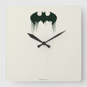 Batman Symbol   Spuitverf-Logo Vierkante Klok