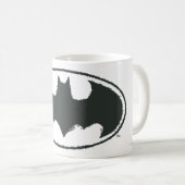Batman Symbol | Spuitzwart-wit Logo Koffiemok (Voorkant rechts)