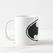 Batman Symbol | Spuitzwart-wit Logo Koffiemok (Links)