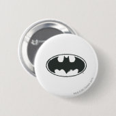 Batman Symbol | Spuitzwart-wit Logo Ronde Button 5,7 Cm (Voorkant /achterkant)