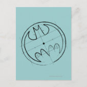 Batman Symbol | Technische schets Logo Briefkaart (Voorkant)