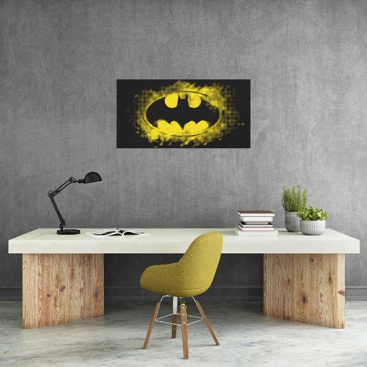 Batman Symbol | Zwarte en gele Logo Canvas Afdruk