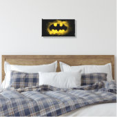 Batman Symbol | Zwarte en gele Logo Canvas Afdruk (Insitu (Slaapkamer))