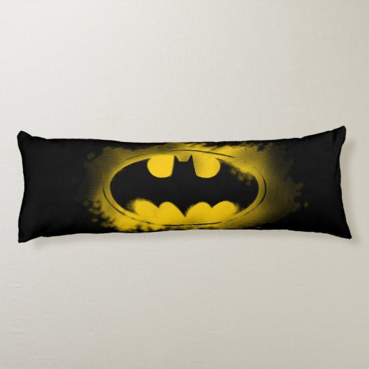 Batman Symbol | Zwarte en gele Logo Lichaamskussen (Achterkant)