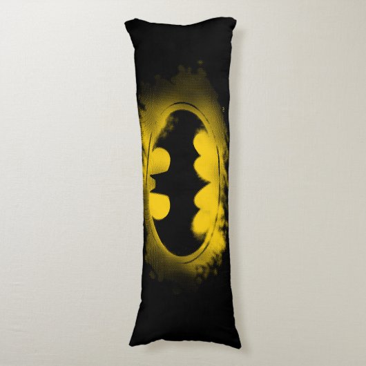 Batman Symbol | Zwarte en gele Logo Lichaamskussen (Voorkant Verticaal)